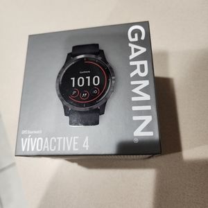Garmin Vivoactive 4 Men's Black Slate Hardware Smart Watch Excellent Condition